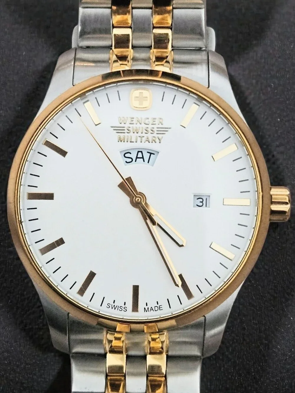 WENGER SWISS MILITARY TWO-TONE STAINLESS STEEL WATCH
